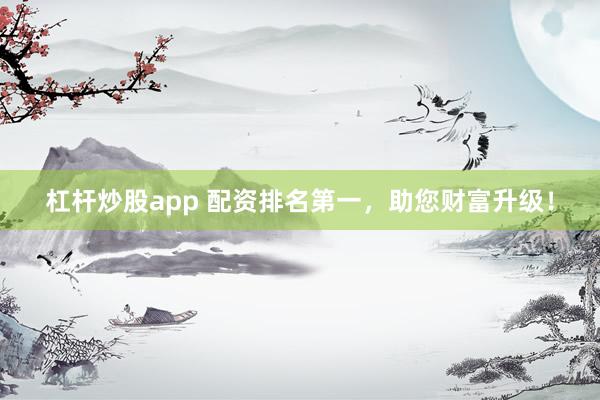 杠杆炒股app 配资排名第一，助您财富升级！