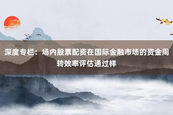 深度专栏：场内股票配资在国际金融市场的资金周转效率评估通过样